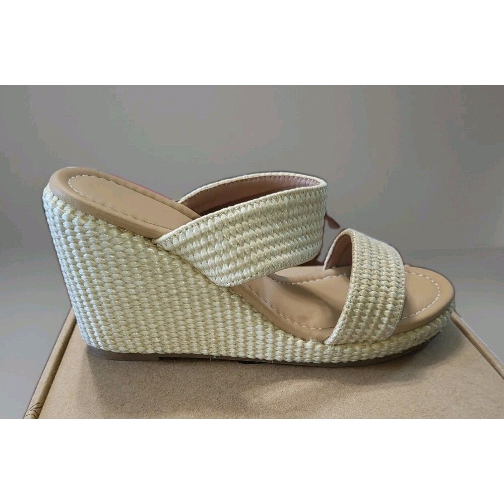 New in Box Mikarka Woven Raffia Espadrille Wedge Sandals - Size 8 - Picture 1 of 5